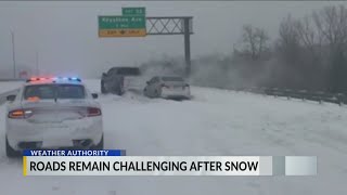 Central Indiana roads clear up, crashes persist