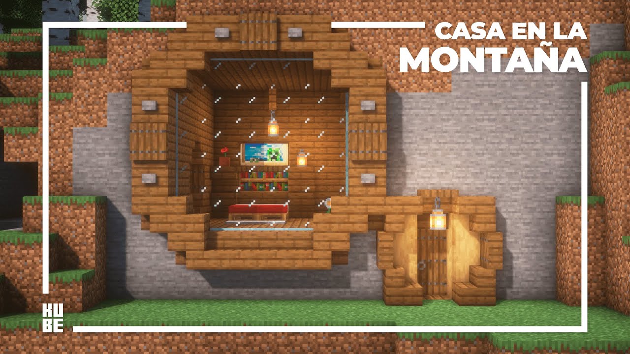 Minecraft: Cómo hacer una Casa en la Montaña simple / TUTORIAL