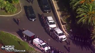 The funeral procession for California firefighter Cory Iverson was held Sunday morning