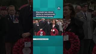 King leads two-minute silence to commemorate Remembrance Sunday #itvnews #news