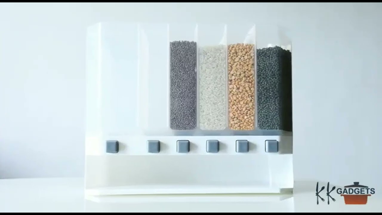 {LINK IN DESCRIPTION} CLOUDHOME Wall-Mounted Dry Food Dispenser 6-Grid Cereal Dispensers