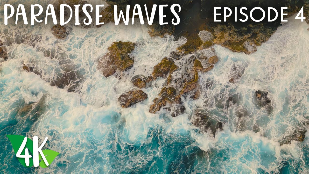 White Noise of Crashing Waves + Ambient Music - 4K Relaxing Pacific Ocean Paradise - #4