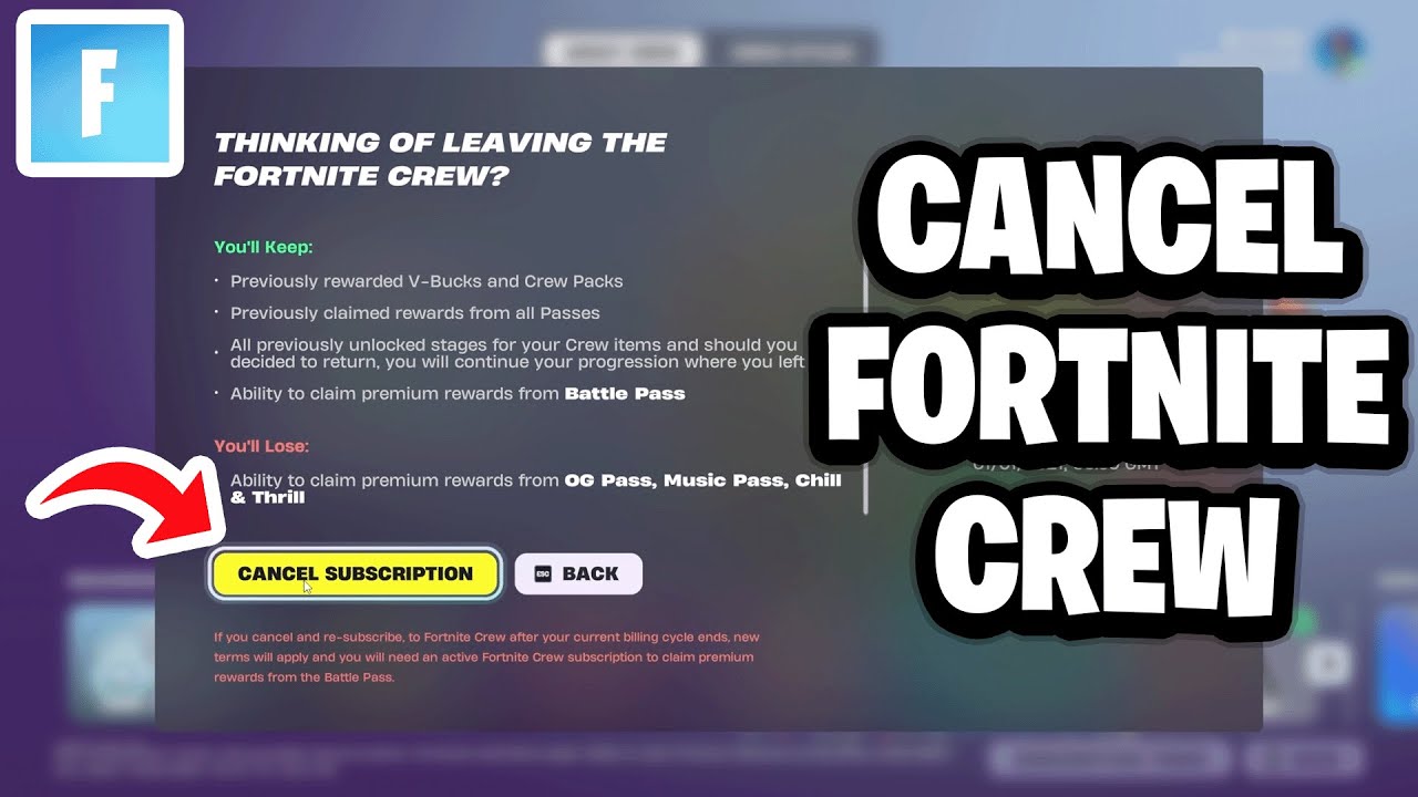 How To Cancel Your Fortnite Crew Subscription Fastest Guide YouTube
