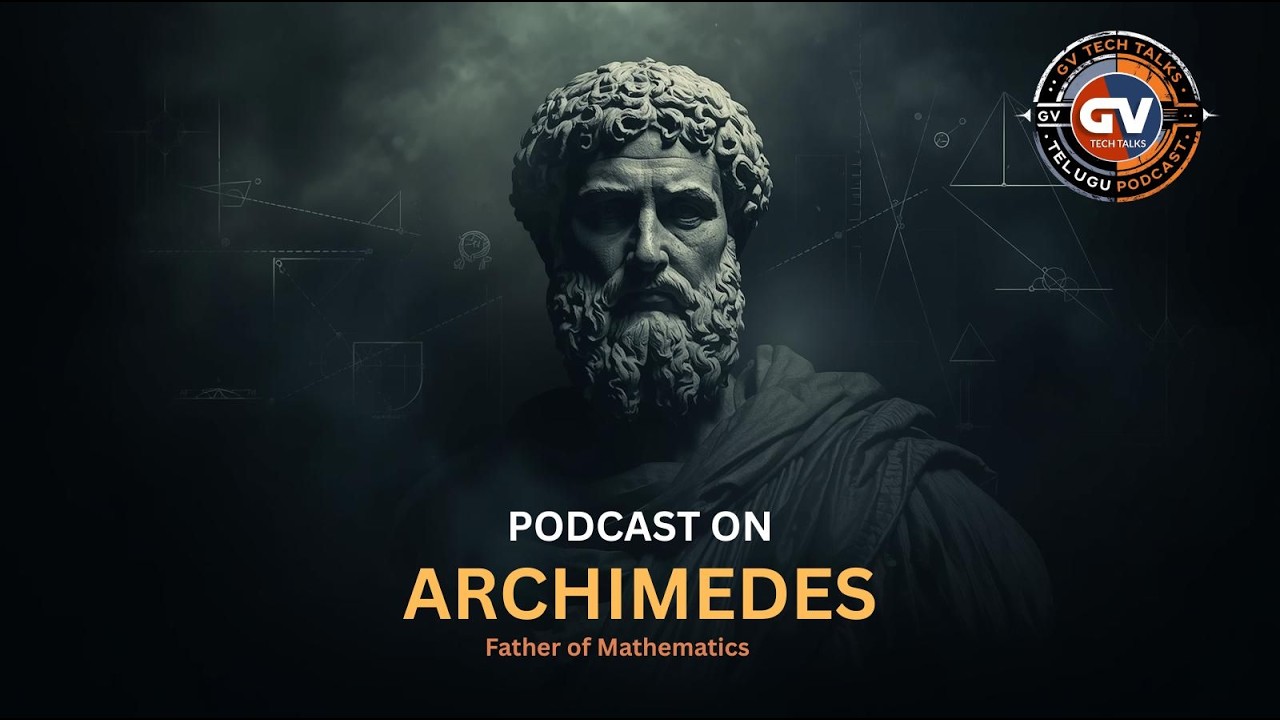 Journey back to ancient Syracuse with this inspiring podcast on Archimedes (c. 287-212 BCE), the legendary Greek mathematician, physicist, engineer, and inventor celebrated as the Father of Mathematics. Discover his legendary "Eureka!" moment testing King Hiero's crown with buoyancy (Archimedes' Principle), Pi approximation (22/7), lever law ("Give me a place to stand and I shall move the Earth"), sphere-cylinder volume relation, infinitesimals anticipating calculus, war machines defending Syracuse against Romans, Archimedean screw for irrigation, and planetarium innovations, explained through engaging Telugu-English storytelling for Telangana SSC students.
