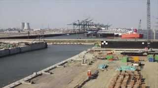 Placement Of Doors And Bridge Of Deurganckdock Lock