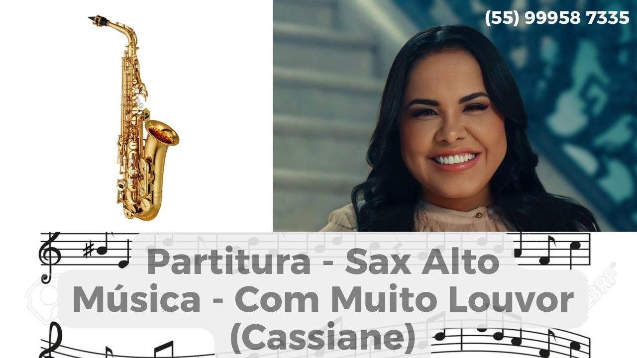 Partitura COM MUITO LOUVOR - Cassiane - Sax Alto