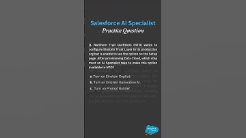 Salesforce AI Specialist Practice Questions | Salesforce Dome #education #aicertification #trailhead