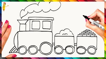 How To Draw A Train Step By Step 🚂 Train Drawing Easy