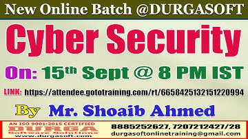 Cyber Security Online Training @ DURGASOFT