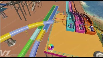 Mountain WaterRide Overview Work in Motion #vibrantzone #waterpark #ride #3danimation #waterslide
