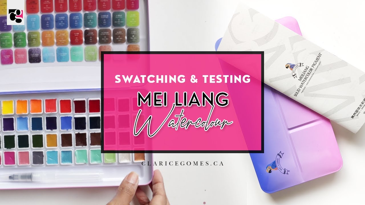 Swatching my New Mei Liang Set of 48 Watercolour Set 