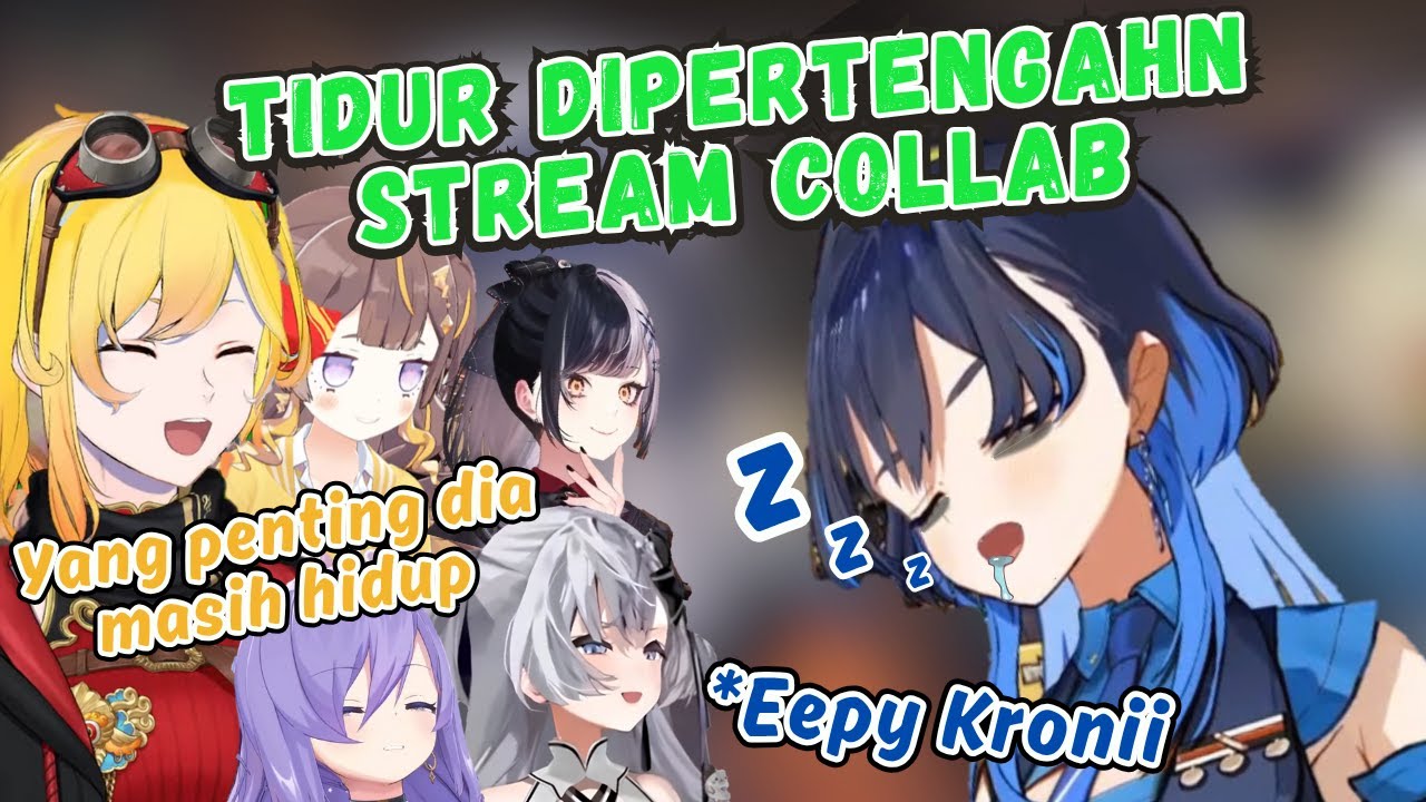 Cute KRONII Diam-Diam Tidur Di Pertengahan Stream Collab Sama HoloID【Hololive | Clip】