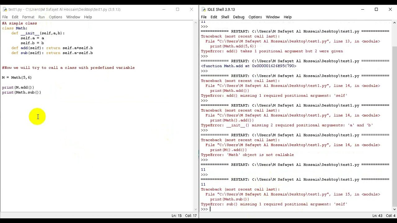 TypeError in class | required positional argument: 'self' | object is not callable - YouTube Typeerror In Class | Required Positional Argument: 'Self' | Object Is Not Callable - Youtube