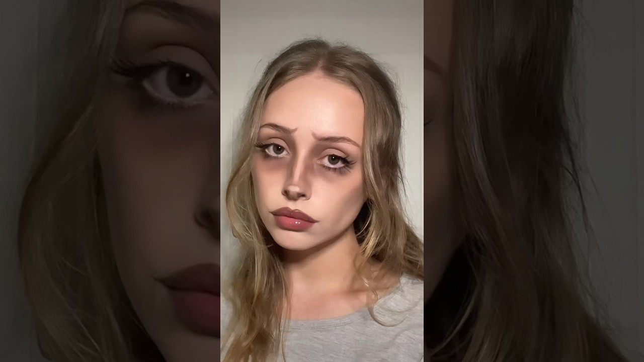 Tim Burton Inspired Makeup #makeup #timburton #corpsebride #creativemakeup #halloweenmakeuplook