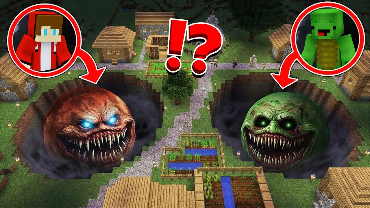 Minecraft JJ and Mikey: MOON WAKES UP in VILLAGE - Maizen