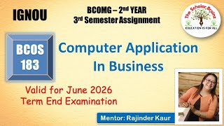 IGNOU BCOM BCOS 183 COMPUTER APPLICATION IN BUSINESS Solved Assignment valid for June 2026 term end screenshot 4