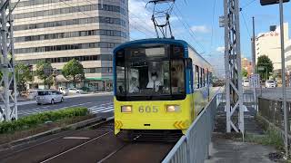 阪堺電車モ601形5編成天王寺駅前行き到着シーン