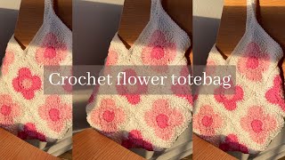Flower granny square tote bag tutorial I Kenikse Crochet