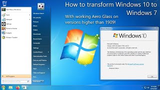 How to make Windows 10 look like Windows 7 (with working Aero Glass) [REUPLOAD]