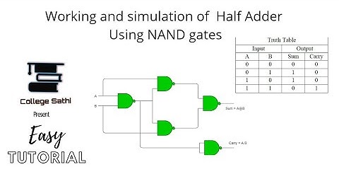 Construction and simulation of Half Adder using NAND