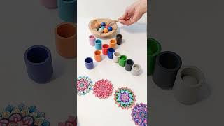 ✨️ Wooden Balls and Cups Color Sorting Asmr Creative Relaxing Toys video #shorts #asmr