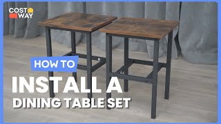 How to Install the Drop Leaf Expandable Dining Table Set with Wheels | JV11231 #costway #howto