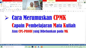 diklat RPS LK 04 Video Tutorial Merumuskan CPMK by Dr  Basuki  M Ag