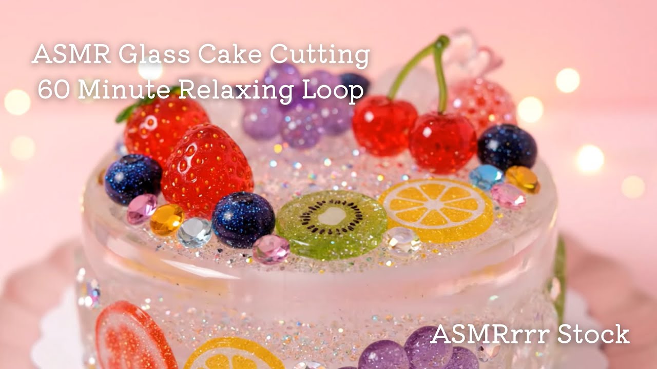 どれが好き？かわいいガラスケーキ30種ASMR｜カット音60分ループ｜癒し・集中・睡眠用 
