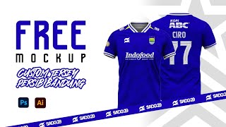 #001 FREE JERSEY MOCKUP | PERSIB BANDUNG (FREE PSD MOCKUP)