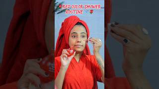 Red Color Shower Routine