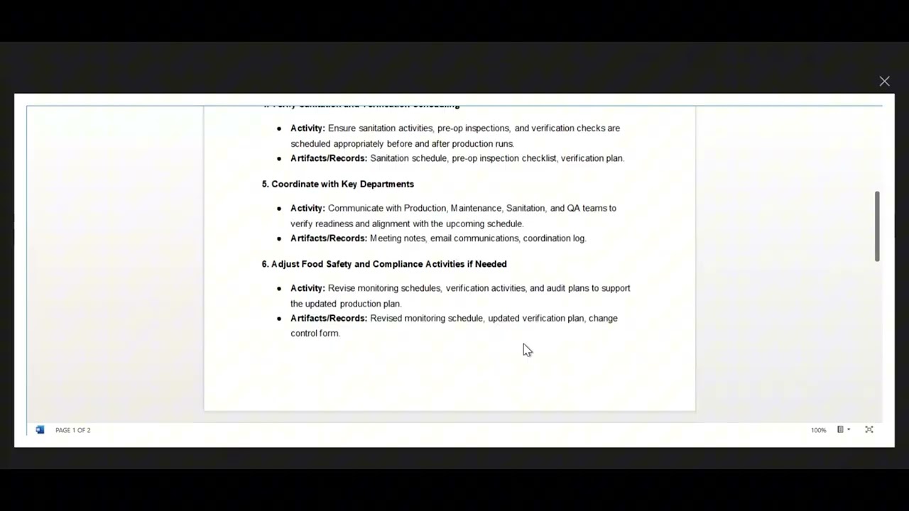 SQF Familiarization Training: Week 3 - Blackout Dates Policy