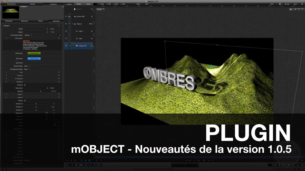 PLUGIN: mOBJECT #3 - Les nouveautés en action de la V1.0.5 ! fcpx คือ