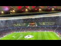 4K60 UHD | Alinación del Atletico de Madrid y tifo VS Liverpool al WANDA METROPOLITANO