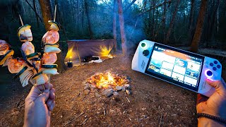 Luxury Camping Cooking and GAMING in Forest (NO TENT)