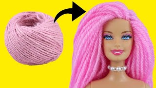 Disney Princess Doll Dress Transformation DIY Miniature Ideas for Barbie Wig, Dress,Faceup, and