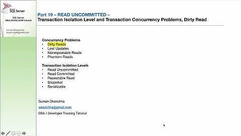 SQL Server Concurrency Issues and Dirty Read Examples in SQL Server - Part 19