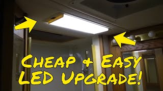 Convert your existing Fluorescent RV, Camper, Trailer Lights to LEDs, cheaply!  ThinLite Upgrade!