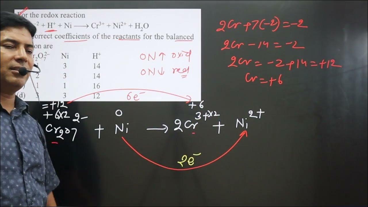 For the redox reactionCr2O72- + H+ + Ni | Balacing Redox Master Series ...