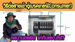 วิธีต่อไฟฟ้าเข้าตู้เบรกเกอร์ (Consumer) ฉบับแก้งานช่างต่อผิด!