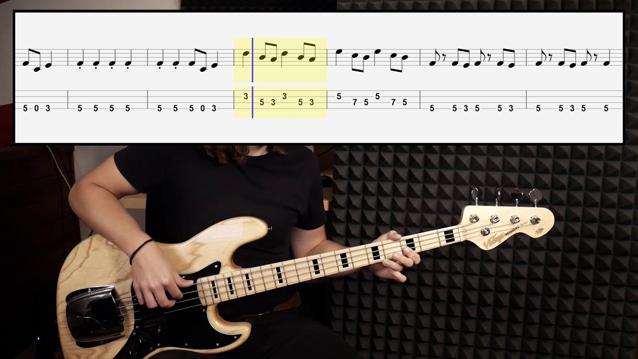 Talking Heads   Psycho Killer bass cover with tabs in video