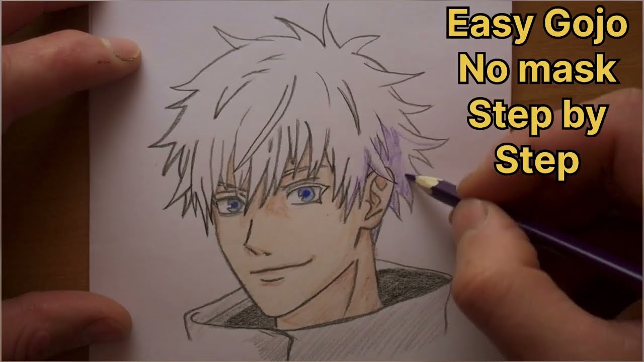 Easy drawing Gojo no mask / step by step / lesson for beginer