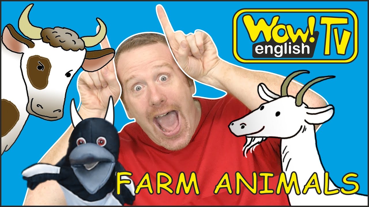 ⁣Steve and Maggie with Farm Animals | Free Animal Song for Kids from Wow English TV