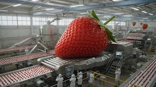 Giant Strawberry Inside Mega Factory  | Ultra Realistic Strawberry Processing