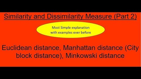 12. Different dissimilarity measures (Part 2): Euclidean, Manhattan(City block), Minkowski distance