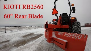 Playing in the snow with the Kioti RB2560 Rear Blade