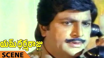 Villain Killing Sujatha Scene || M Dharmaraju MA Telugu Movie || Mohan Babu, Rambha