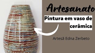 Artesanato Pintura em Vaso de Cerâmica