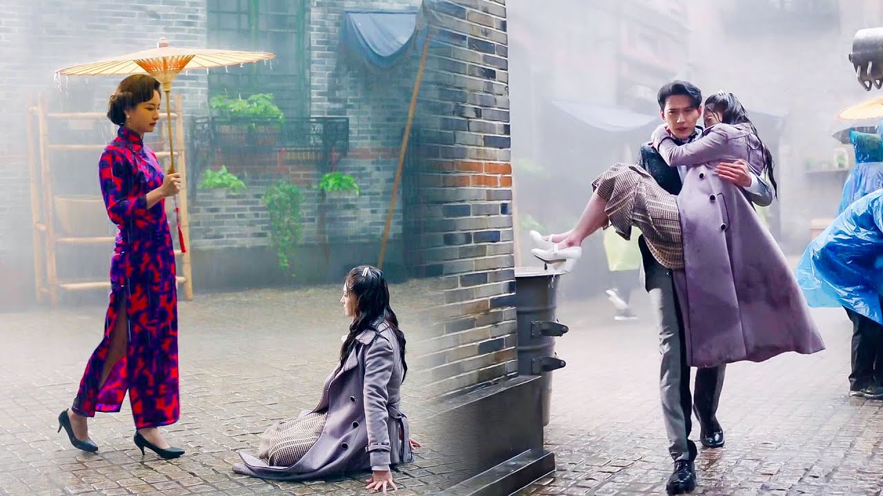 Девушка намеренно пускает Золушку под дождь, не зная, что Золушка — жена генерального директора