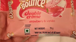 Yummy Sunfeast Bounce Double Cream Strawberry& Vanilla  Biscuits|ShortsShortvideo