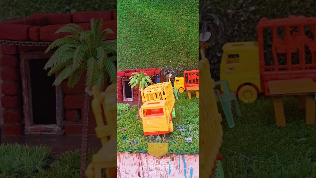 DIY Mini Brick House with Trucks & Cars